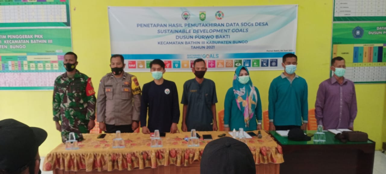 Pemdus Purwo Bhakti Gelar Penetapan Hasil Pemuktahiran Data SDGs Desa Tahun 2021