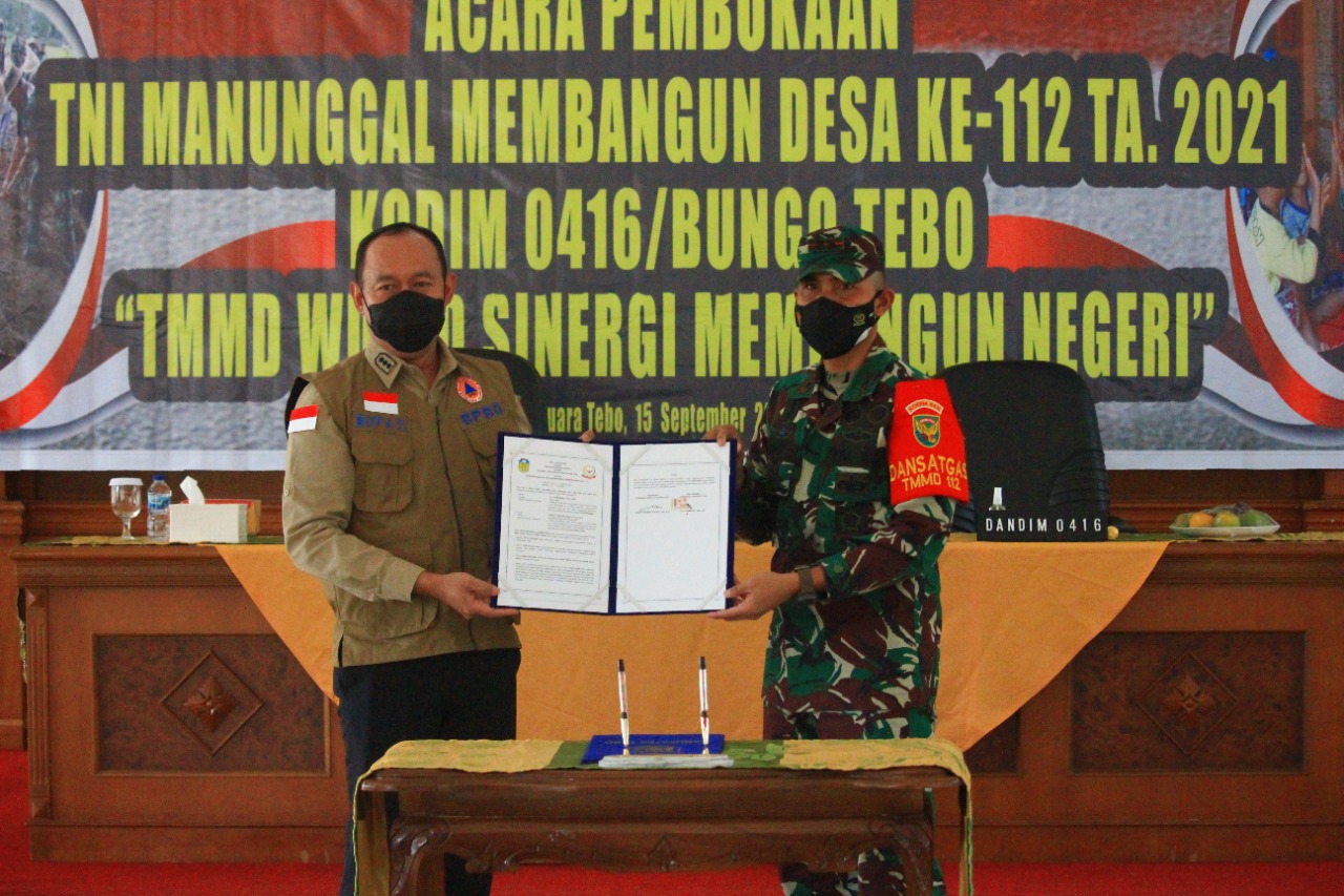 Resmi Bupati Tebo Buka TMMD ke -112 Kodim 0416/Bute