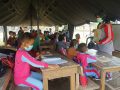 Gedung Masih Direhab Satgas,Murid SD Terpencil Tetap Semangat Belajar