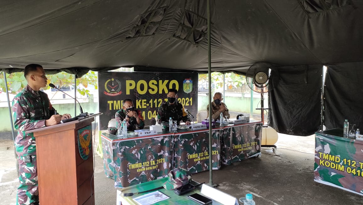 Dengar Paparan Dansatgas,Ini Pesan Katim Wasev Kepada Satgas TMMD Kodim 0416 Bute