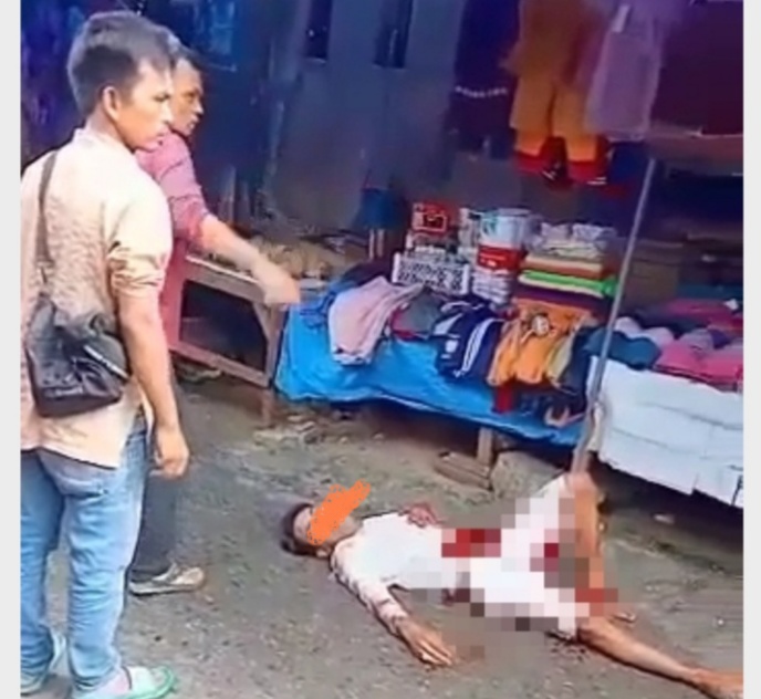 Duel Maut Sesama Pedagang Dipasar Atas Bungo 1 Orang Tewas Tertusuk Sajam