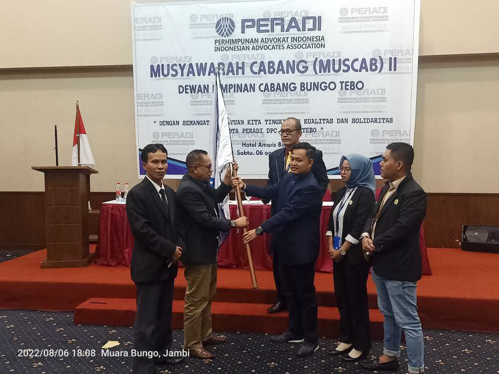 Gelar Muscab II  Zainal Aripin, SH.MH Resmi Terpilih Sebagai Ketua DPC PERADI Bungo Tebo