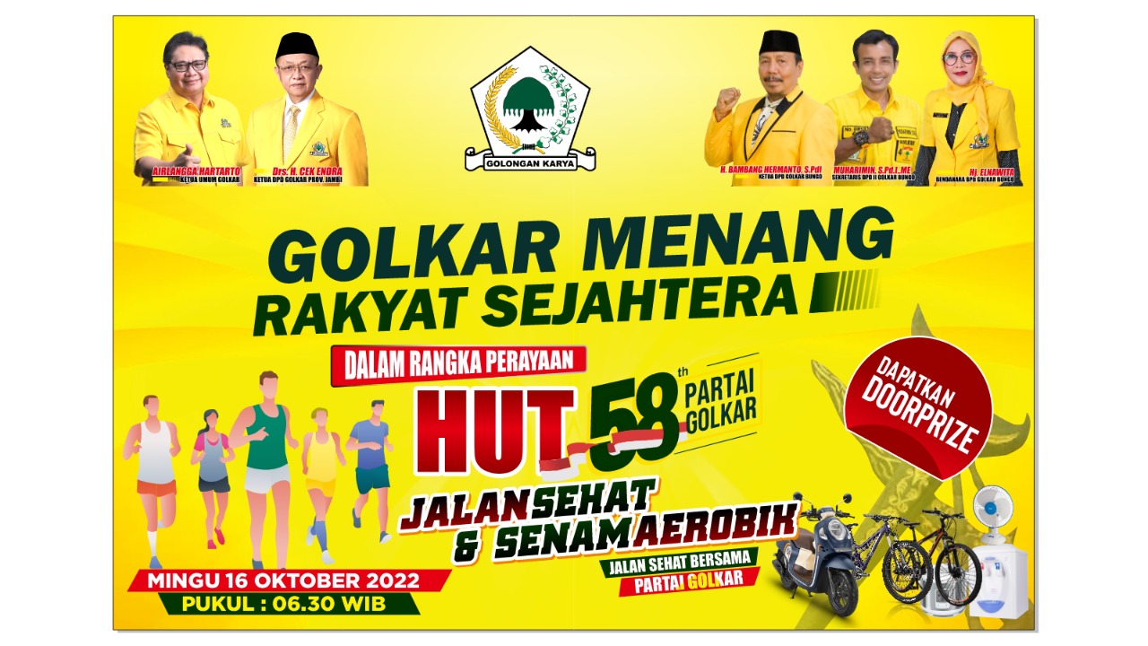 HUT Golkar ke -58 Tinggal Menghitung Hari,DPD Partai Golkar Bungo Matangkan Persiapan Sudah 95%
