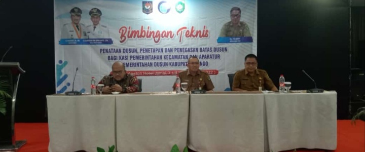 Dinas PMD Bungo Gelar Bimtek Penataan Dusun dan Penegasan Batas Dusun Bagi Kasi Pemerintahan Kecamatan dan Aparatur Pemerintahan Dusun