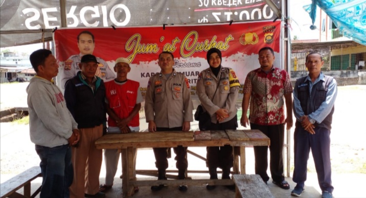 Gelar Jumat Curhat  Kapolsek Muara Bungo Dengarkan Keluhan Para Tukang Ojek Yang Sepi Penumpang