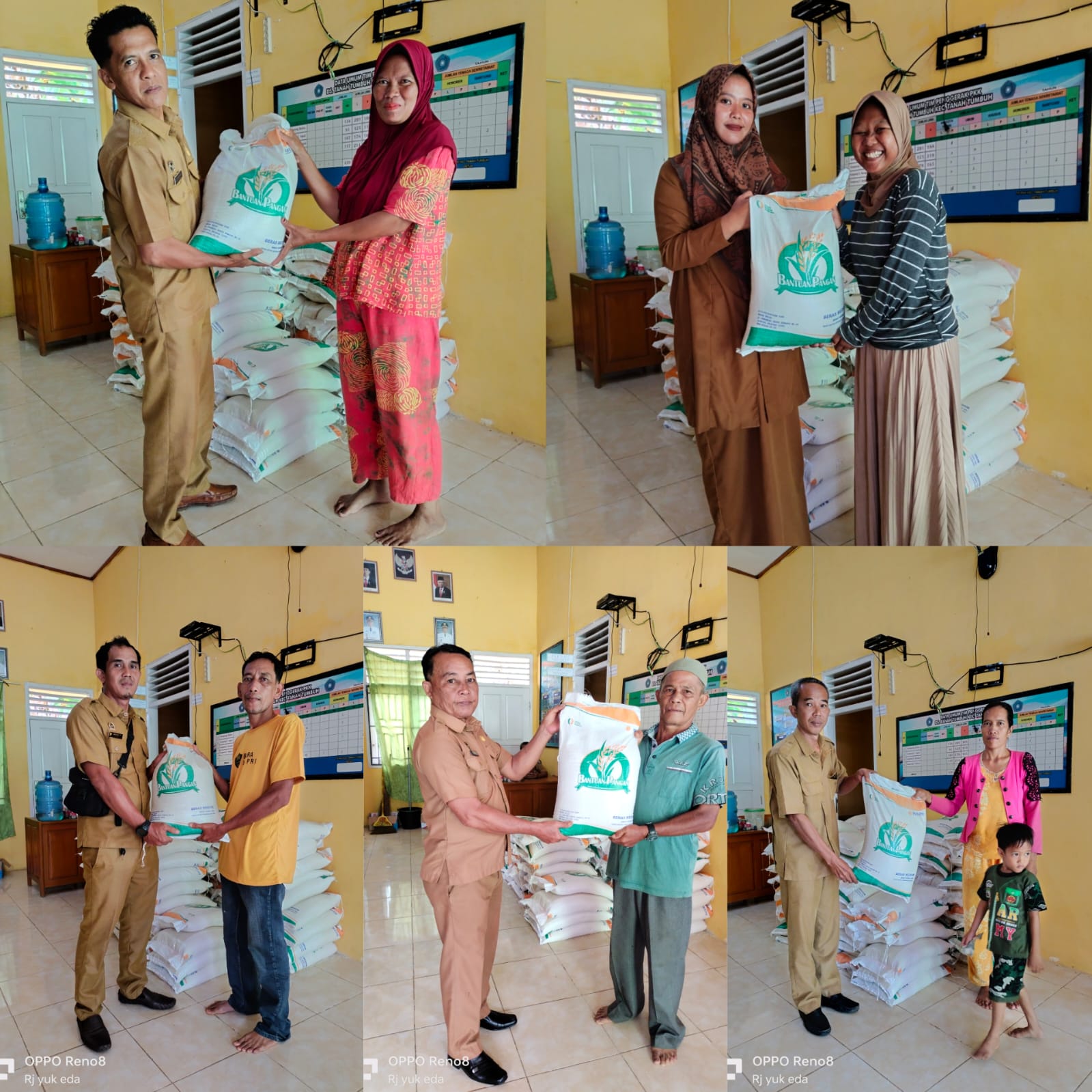 Penyerahan Bantuan Pangan Beras Kepada Keluarga Penerima Manfaat(KPM)di Dusun Tanah Tumbuh Berjalan Lancar dan Tertib