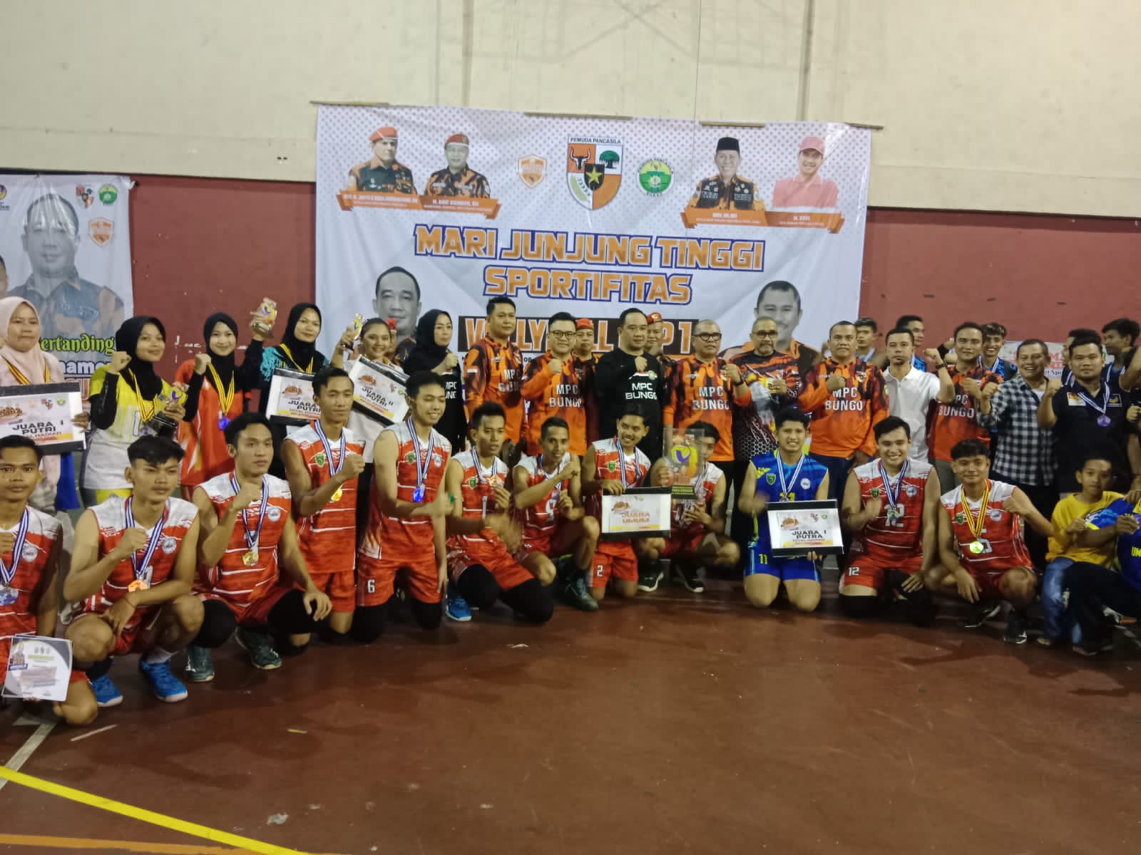 Open Turnamen Volleyball Cup-1 Pemuda Pancasila Kabupaten Bungo Resmi di Tutup,Ini Harapan Ketua MPC Pemuda Pancasila