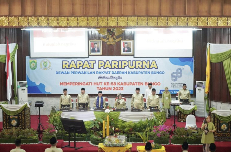 DPRD Gelar Rapat Paripurna Dalam Rangka HUT Kabupaten Bungo Ke 58 Tahun 2023