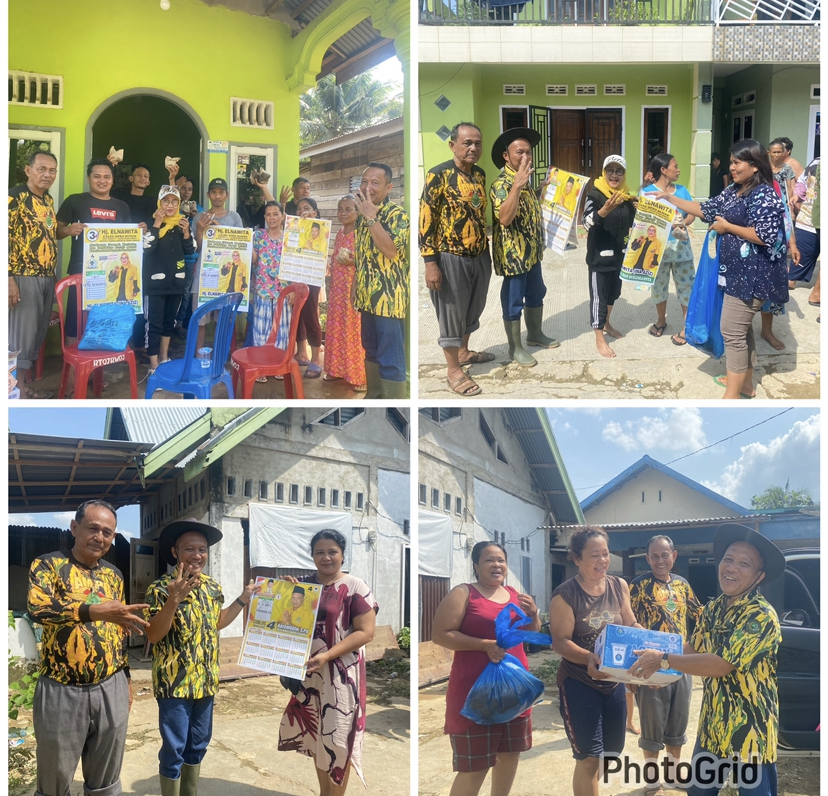 Ringankan Korban Banjir,Ketua AMPG Bungo Sekaligus Caleg Dari Partai Golkar Beri Bantuan Kepada Korban Banjir