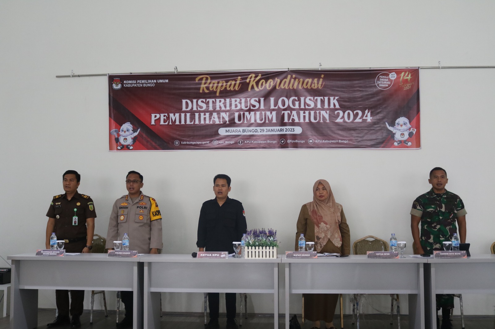 Dandim 0416/Bute Hadiri Rakor Distribusi Logistik Pemilu 2024