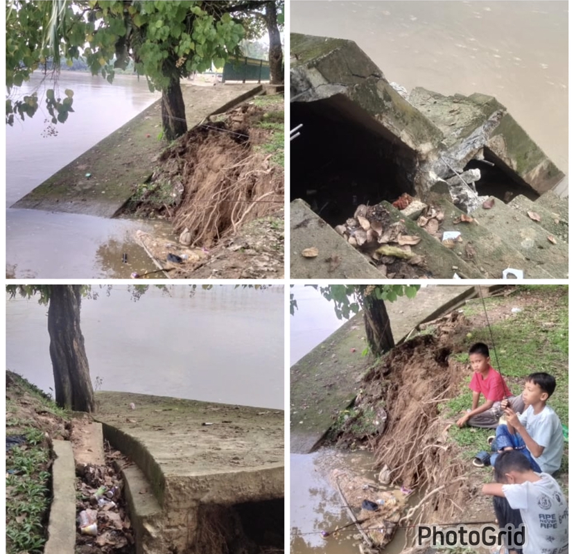 Turap Penahan Tebing Tepi Sungai Dusun Tanjung Menanti Ambruk dan Roboh,Camat Yunita Minta Kepada Pemerintah dan Dinas Terkait Untuk Segera Diperbaiki dan Ditindaklanjuti