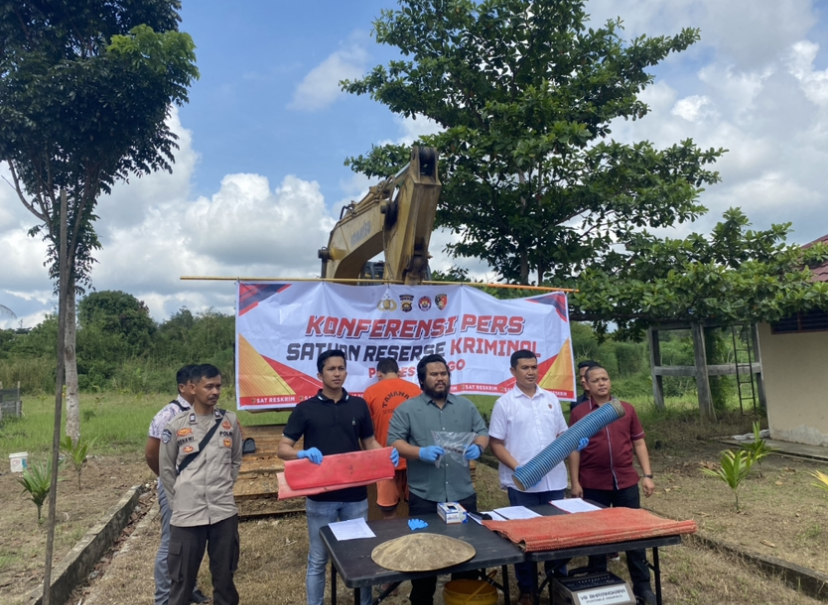 Satreskrim Polres Bungo Berhasil Amankan Satu Pelaku Peti Beserta Alat Berat Excavator
