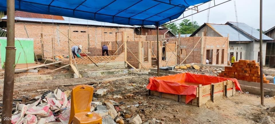 Pasca Musibah Kebakaran Yang Menghanguskan Belasan Rumah Didusun Tanah Tumbuh Kini Kembali Dibangun dan Akan Segera Rampung