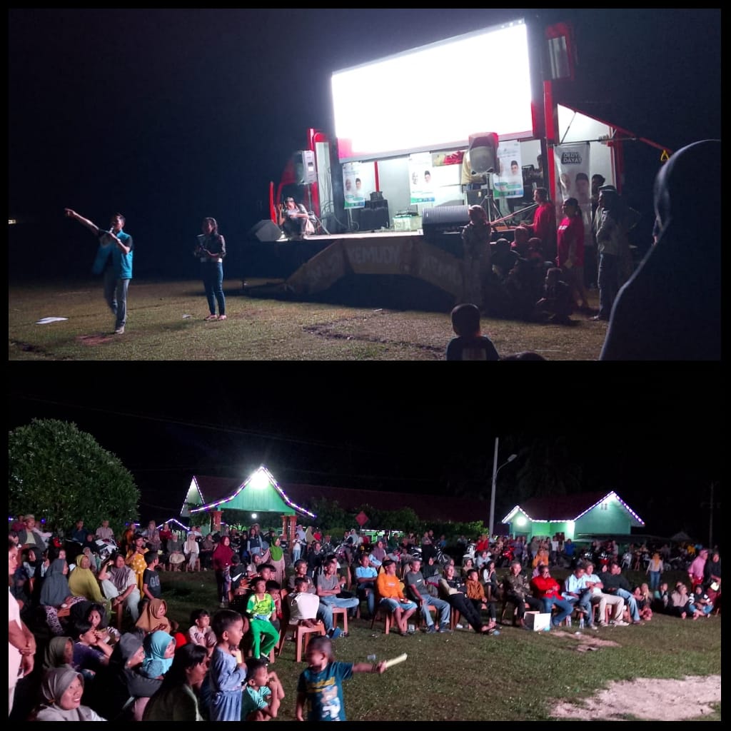 Masa Membludak , Menyaksikan Panggung Kreatif Dedy-Dayat Road Show Menuju Bungo Baru di Dusun Tebing Tinggi Uleh