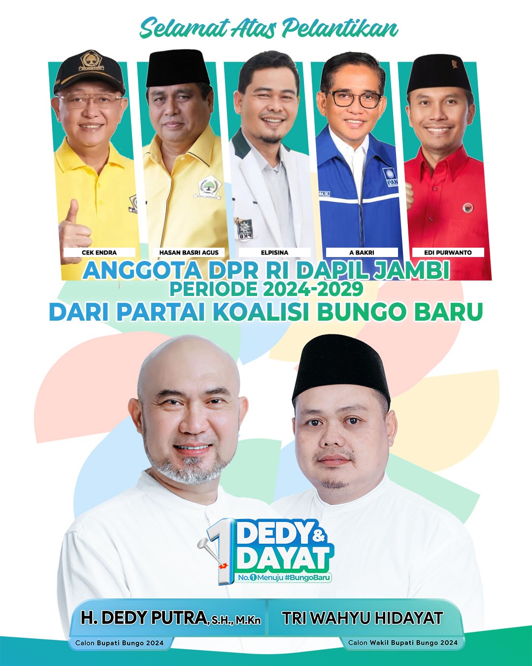 5 Dari Anggota DPR RI Dapil Jambi Dilantik Berada di Koalisi Dedy-Dayat