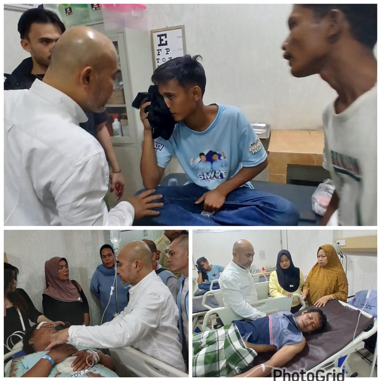 Cabup Dedy-Putra Kunjungi Korban Kericuhan Saat Debat Kedua Pilkada Bungo