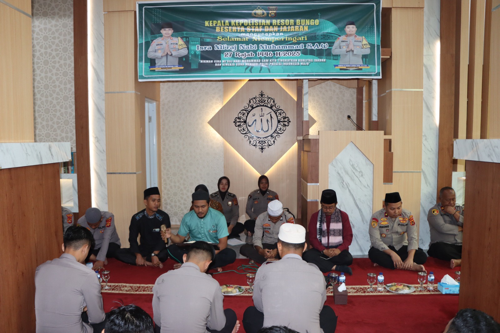 Peringatan Isra Miraj’ 1446 H di Polres Bungo,Tingkatkan Keimanan dan Ketaqwaan Anggota Polri