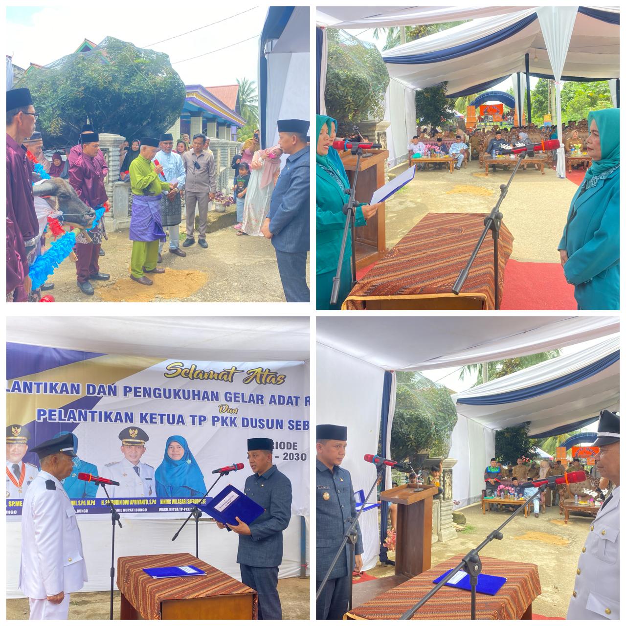 Resmi Dikukuhkan dan Diberi Gelar Adat Rio Cano,Syaripudin Rio Dusun Seberang Jaya Akhirnya Dilantik Oleh Wakil Bupati Bungo