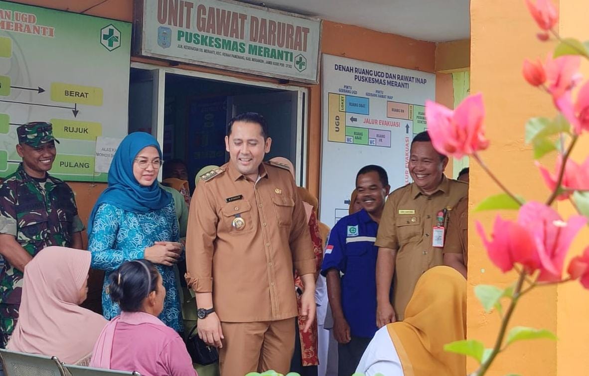 Bupati Merangin M Syukur Launching Germas dan Cek Kesehatan Gratis di Renah Pamenang