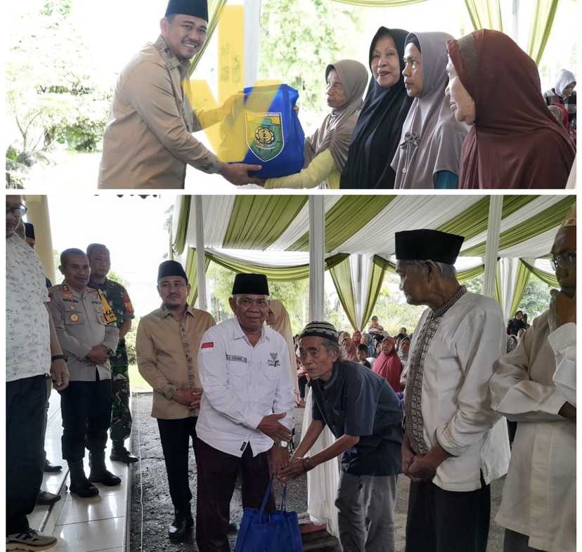 Pemkab Bungo Bersama BAZNAS Bungo Salurkan Zakat Konsumtif dan Paket Sembako Kepada Para Mustahiq