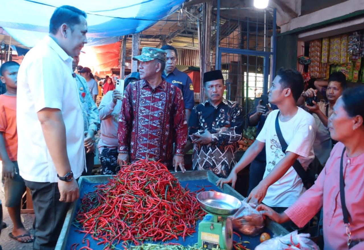 Pastikan Harga Sembako Stabil, Bupati Merangin H M Syukur dan Wabup H Abdul Khafidh Kunjungi Pasar Baru Bangko