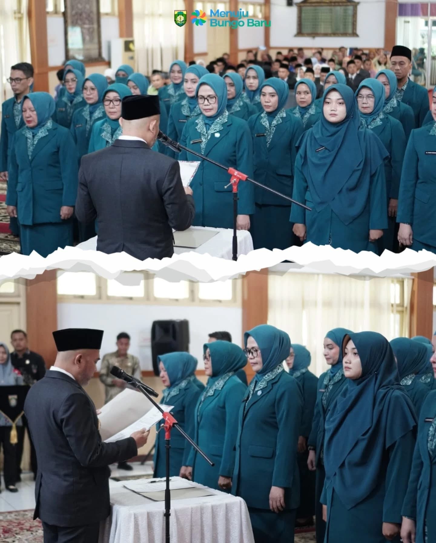 Pelantikan dan Pengukuhan Jajaran Pengurus Tim Penggerak (TP)PKK Kabupaten Bungo Masa Bhakti 2025-2030 Berlangsung Sukses dan Khidmat
