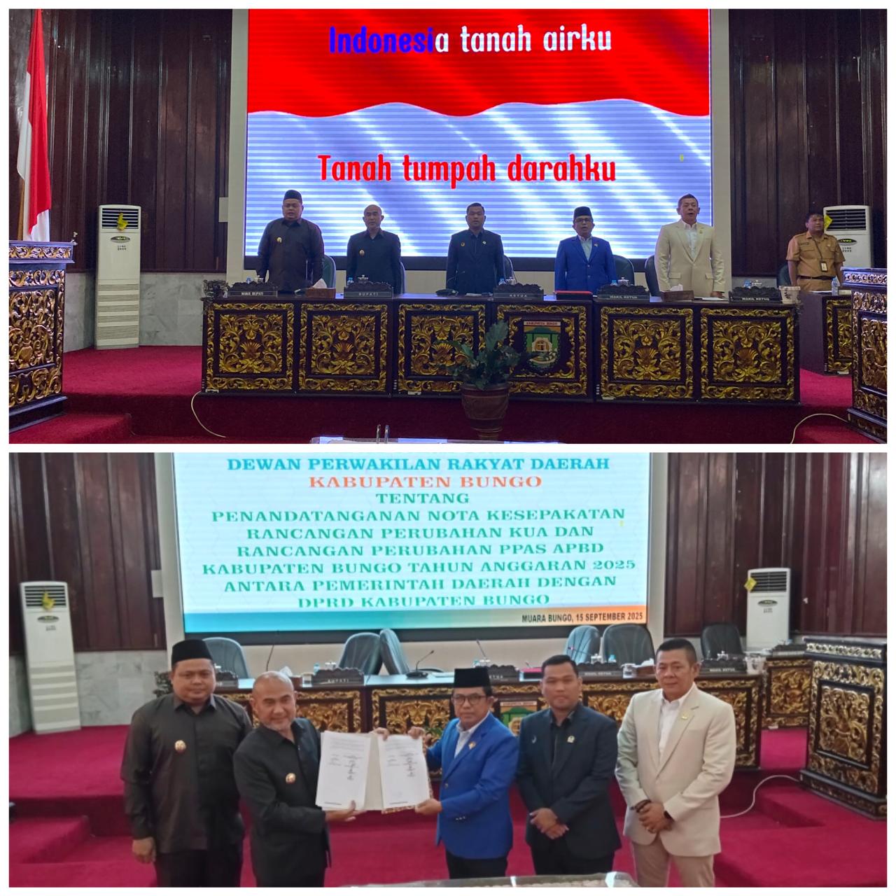 DPRD Bungo Gelar Rapat Paripurna Penandatanganan Nota Kesepakatan Rancangan Perubahan KUA dan PPAS APBD TA 2025