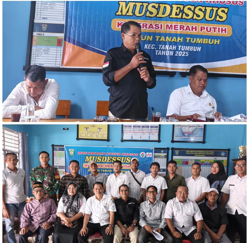 Langkah Awal Menuju Kemandirian Desa, Pemdus Tanah Tumbuh Sukses Gelar Musdessus Koperasi Merah Putih