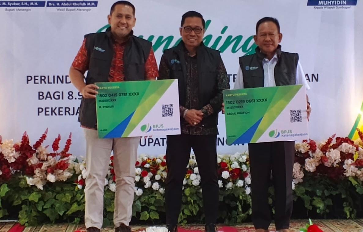 Bupati H M Syukur Tunaikan Janji Beri Perlindungan JSK, Dilaunching Untuk Sebanyak 8.901 Orang Tenanga Kerja