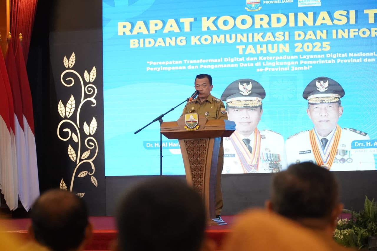 Buka Rakortek Percepatan Transformasi Digital, Gubernur Al Haris Minta Daerah Miliki Data Terintegrasi dan Terjamin Tingkat Keamanan