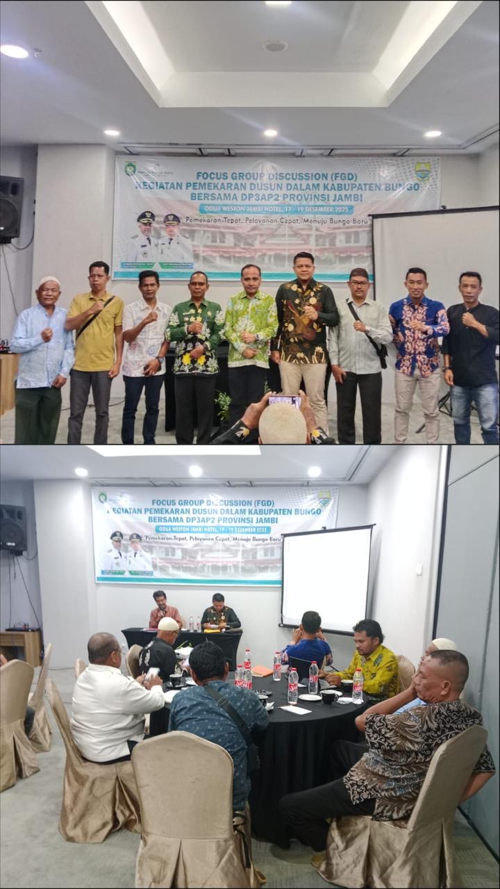 Dinas PMD Sukses Gelar FGD Kegiatan Pemekaran Dusun Dalam Kabupaten Bungo Bersama DP3AP2 Provinsi Jambi