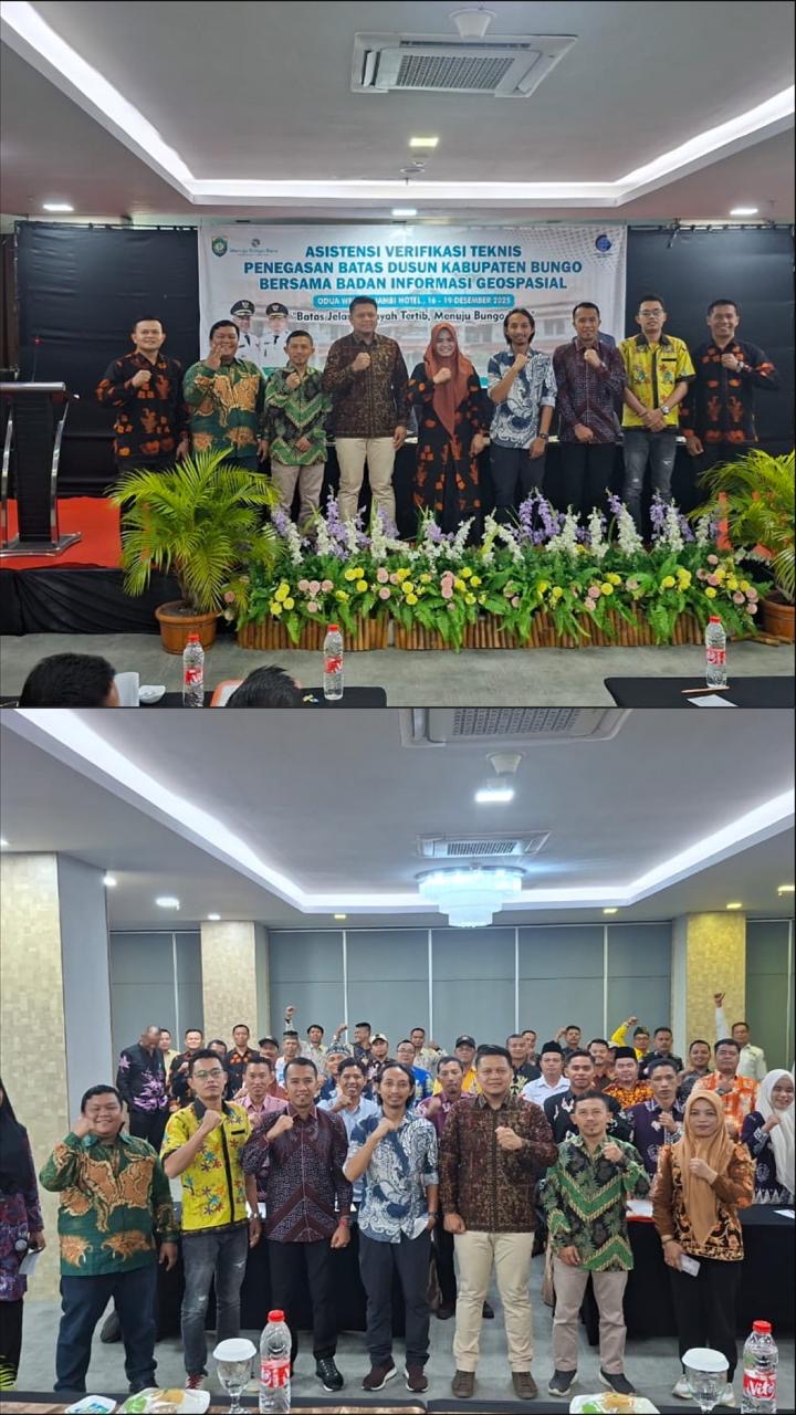 Percepat Penegasan Batas Dusun, Dinas PMD Bungo Mengadakan Asistensi Verifikasi Teknis Penegasan Batas Dusun Dalam Kabupaten Bungo Bersama Badan Informasi Geospasial
