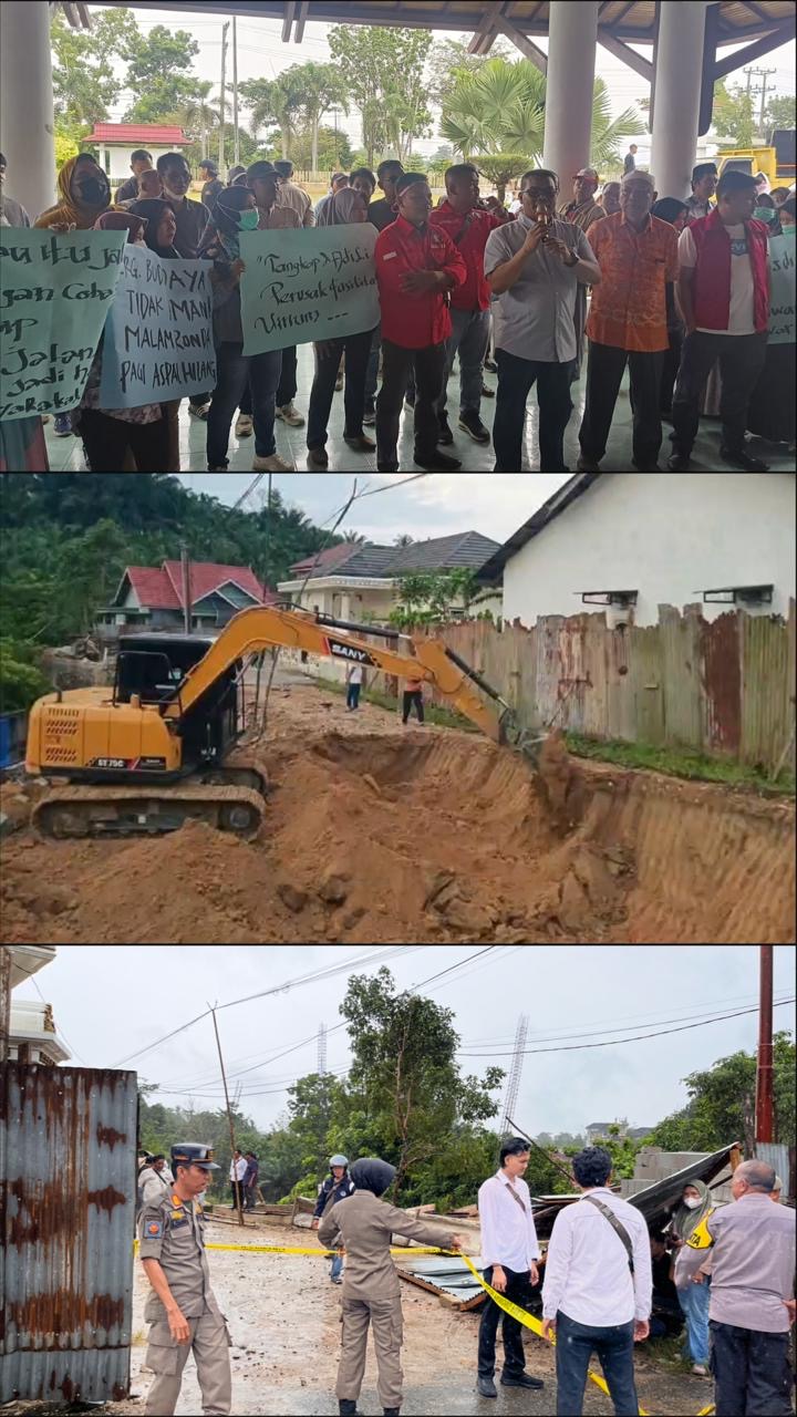 Jalan Warga Lorong Budidaya di Tutup, Puluhan Warga Didampingi Ormas GEMPUR Demo Ke Kantor DPRD Bungo
