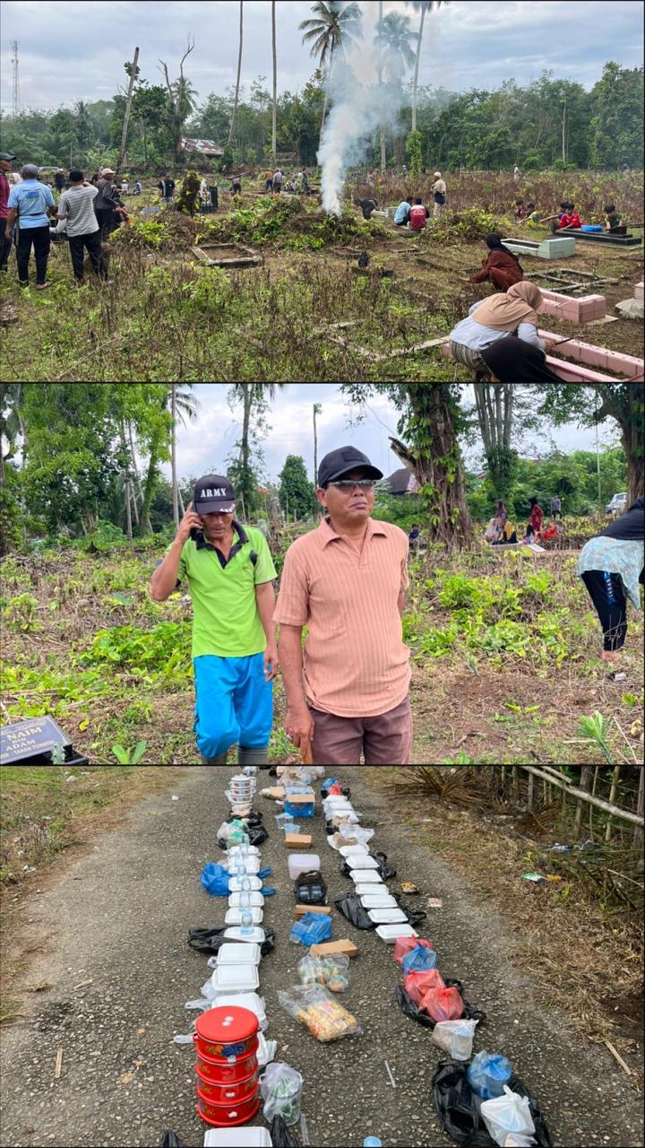 Tradisi Tahunan Sambut Datangnya Bulan Suci Ramadhan, Pemdus Tanah Tumbuh Bersama Warga Gotong Royong Bersihkan Pemakaman Umum Kampung Bulim