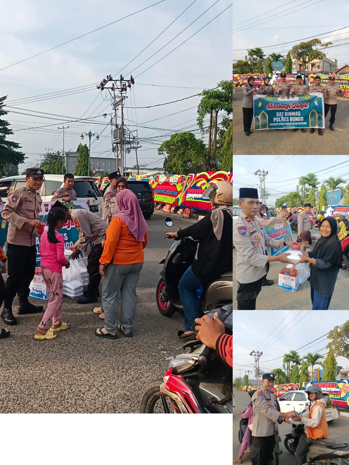 Sat Binmas Polres Bungo Berbagi Takjil, Dipimpin Langsung Kasat Binmas