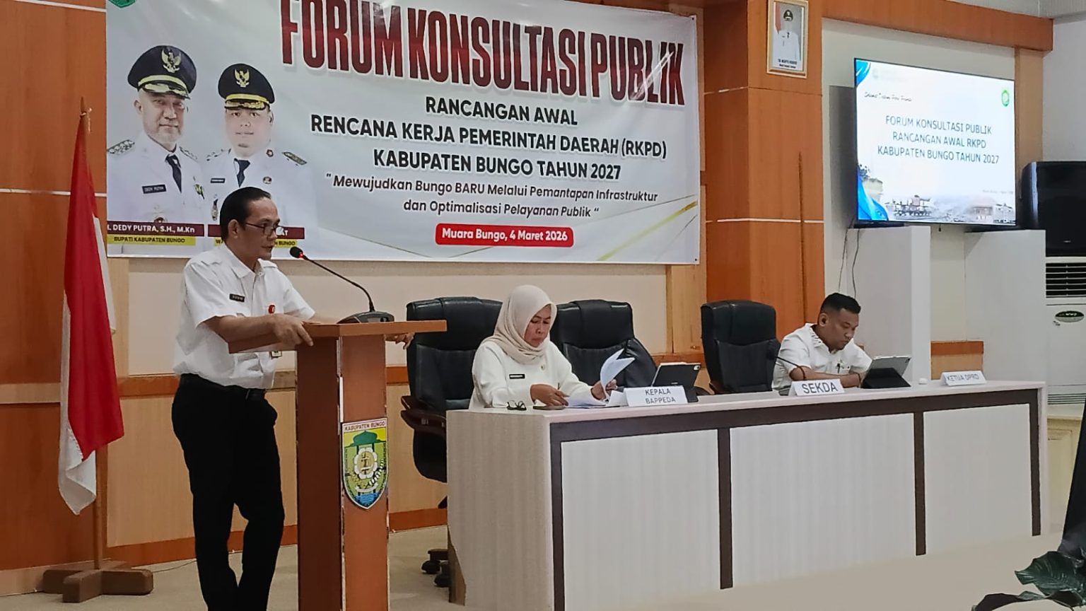 Sekda Bungo Dr.Donny Resmi Buka Forum Konsultasi Publik RKPD Kabupaten Bungo Tahun 2027 Mendatang