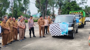Lepas Pendistribusian Logistik Pilrio Serentak, Wabup Ajak Pemilihan Aman dan Damai